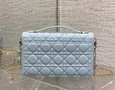 MINI BAG 24 IN LIGHT BLUE PATENT CANNAGE CALFSKIN